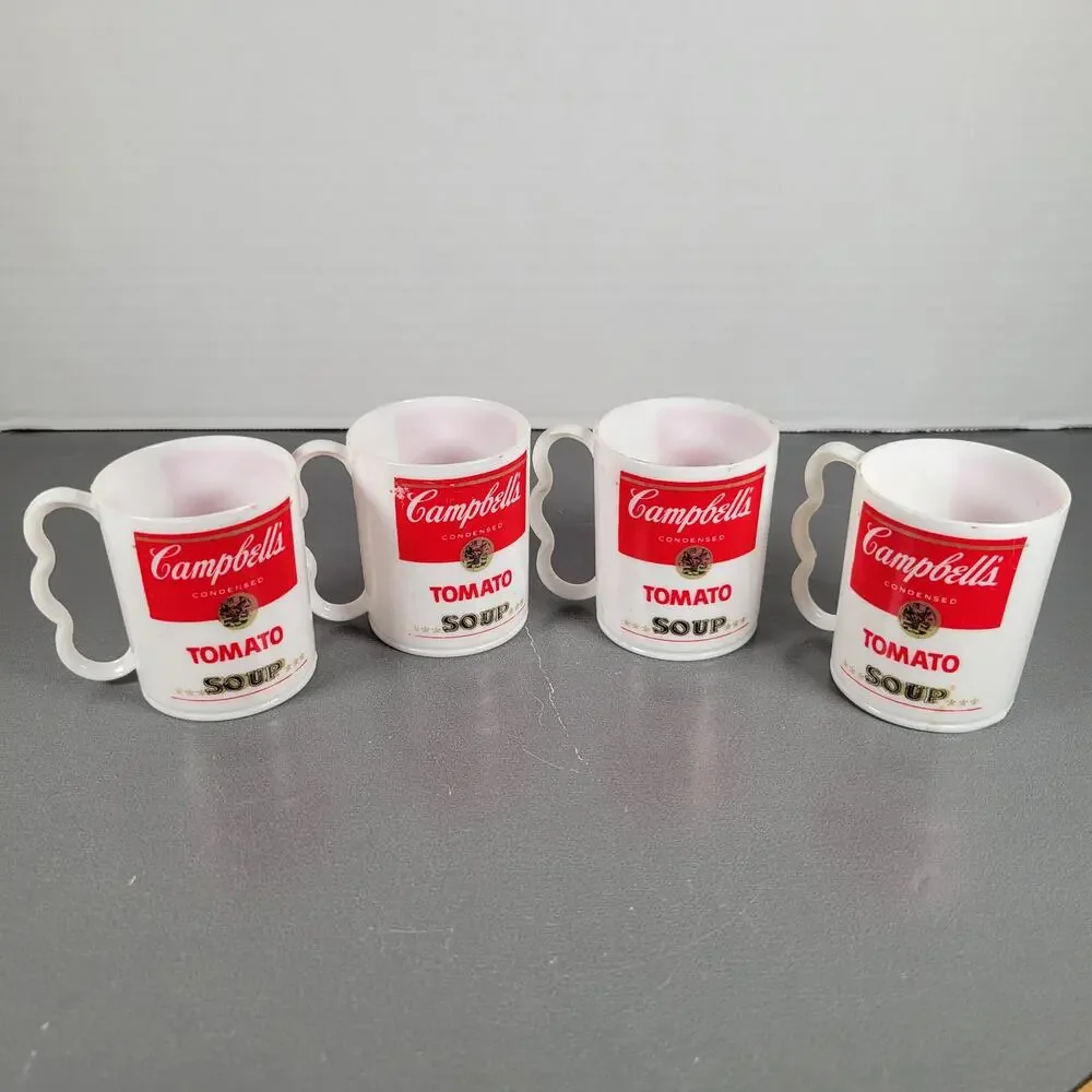 Vintage Campbell’s Soup Playset Cups and Plates Set of 7 (4 Cups, 3 Plates)